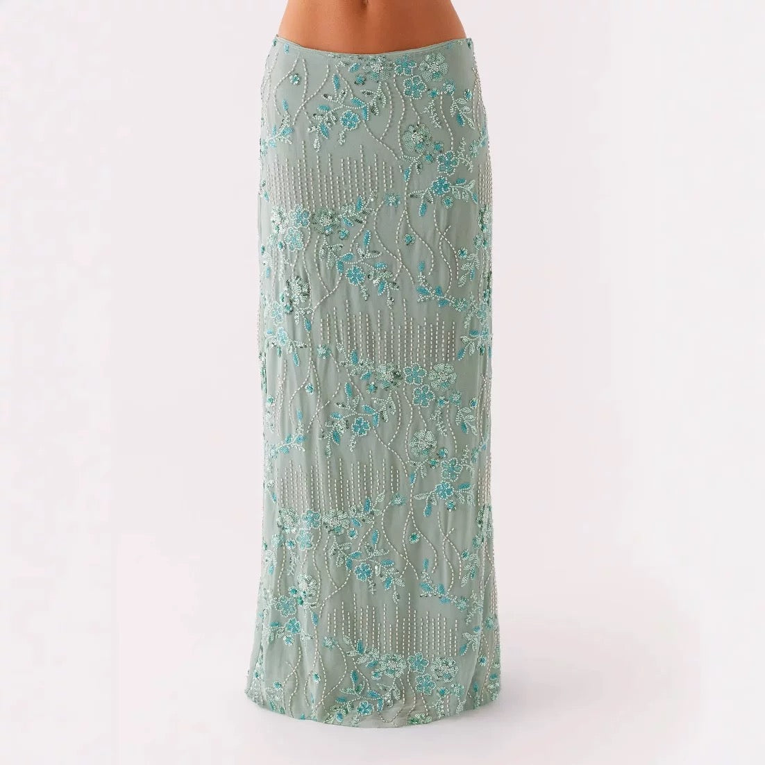 Echo Embellished Maxi Skirt