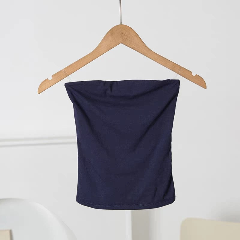 Classic Strapless Bandeau Top – Navy